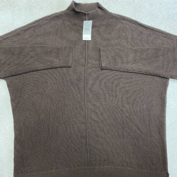 NWT Loft Ann Taylor Sweater Women's M Brown Knit Pullover Mock Neck $89 NEW - Picture 3 of 8